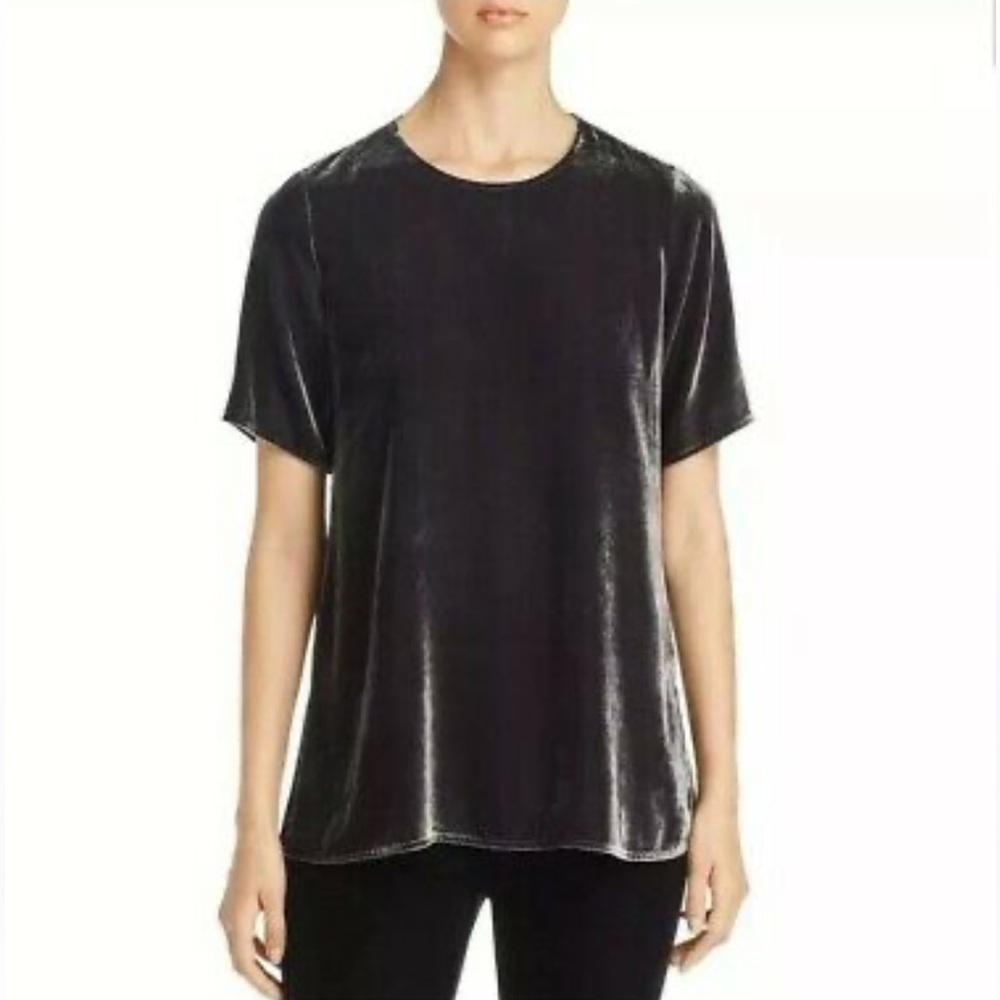 Anthropologie Kyla Seo Velvet Velour Short Sleeve Handmade Crewneck